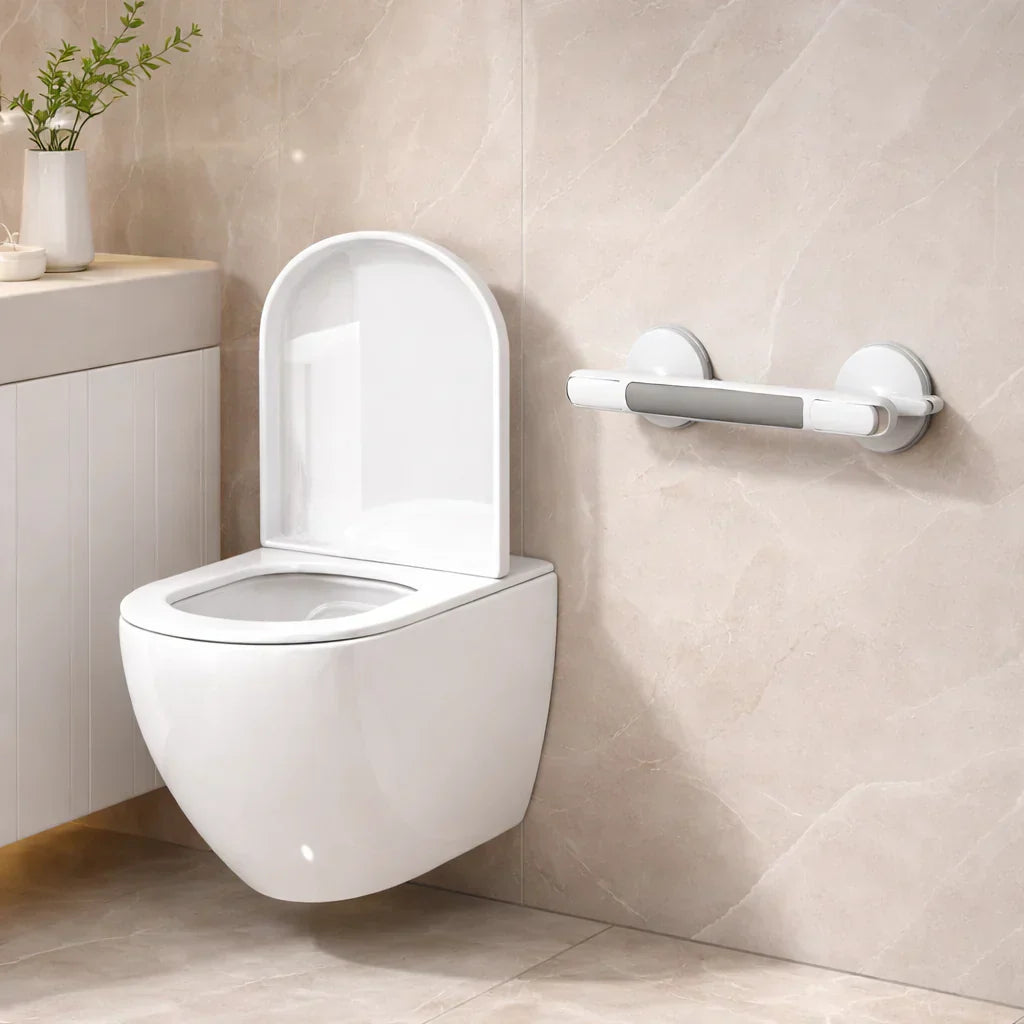 Haltegriff für Dusche, Badewanne oder Toilette | Saugnapfgriff für Senioren ohne Bohren | SeniGrip