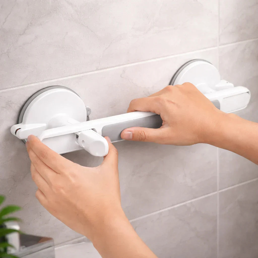 Haltegriff für Dusche, Badewanne oder Toilette | Saugnapfgriff für Senioren ohne Bohren | SeniGrip