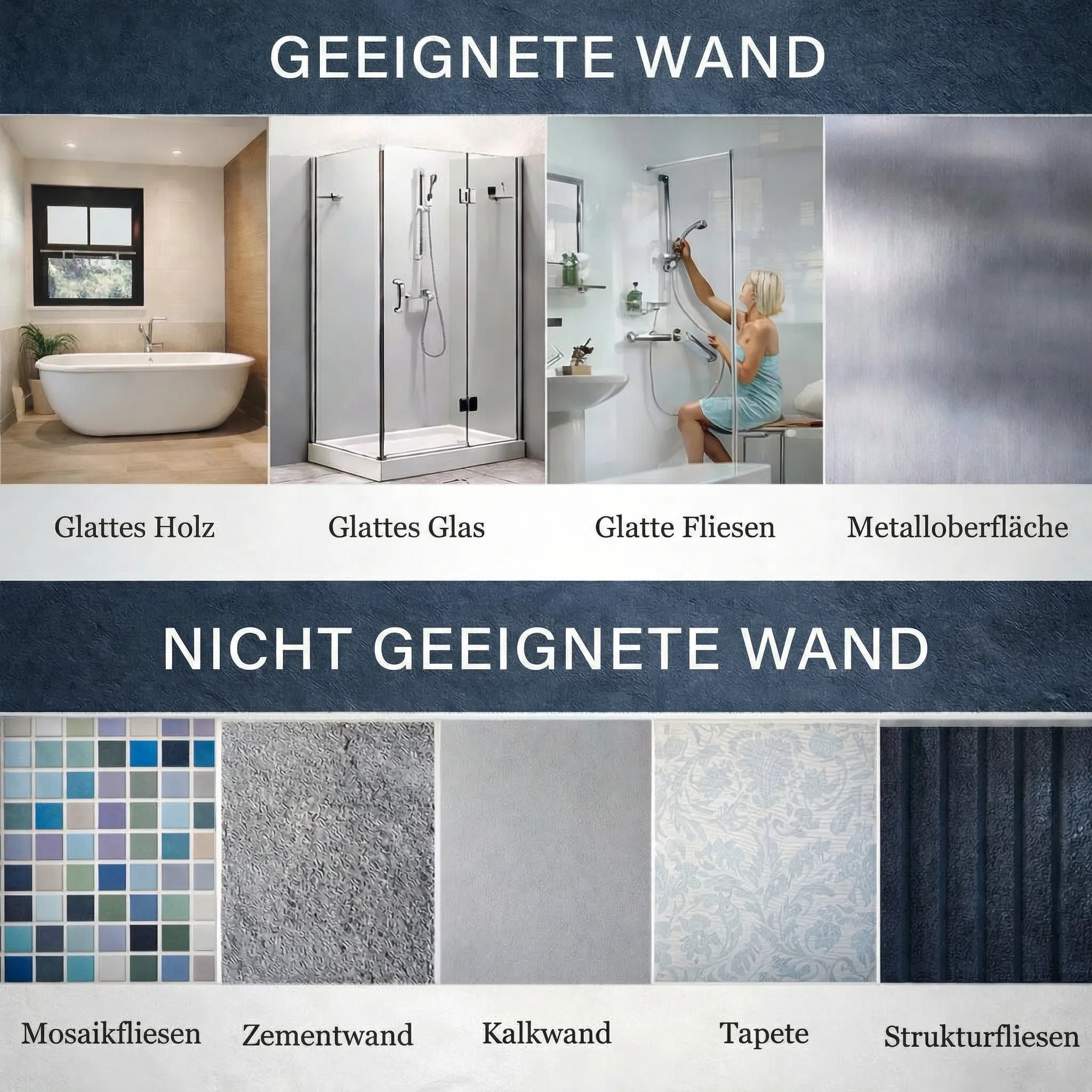 Haltegriff für Dusche, Badewanne oder Toilette mit Saugnapf | Badewannengriff für Senioren ohne Bohren | GripSicher