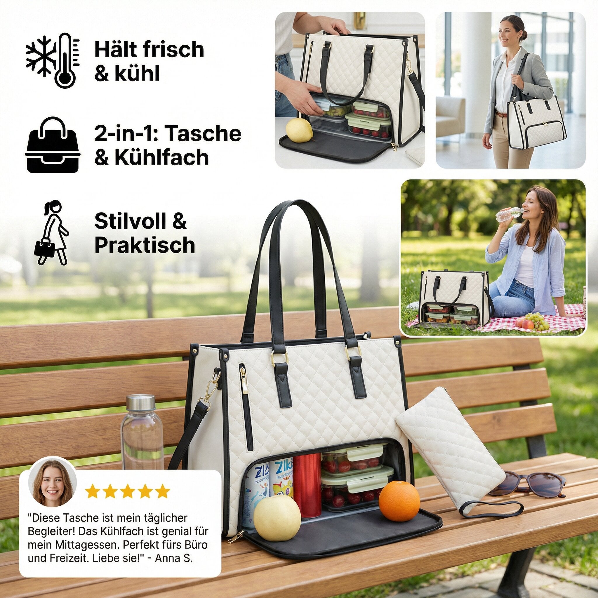 Handbag with Cooling Compartment for Women | Crossbody Bag with Cooling Function | FreshLuxe