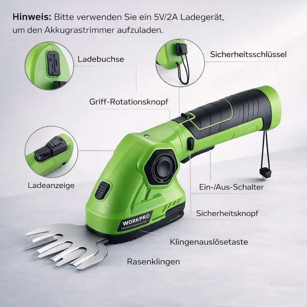 Akku-Heckenschneider | Grasschneider für den Garten | GreenBlade