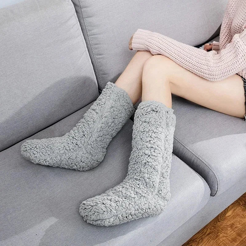 Fluffy Thermo Lounge Socks – Soft Warm Plush House Socks for Winter Comfort