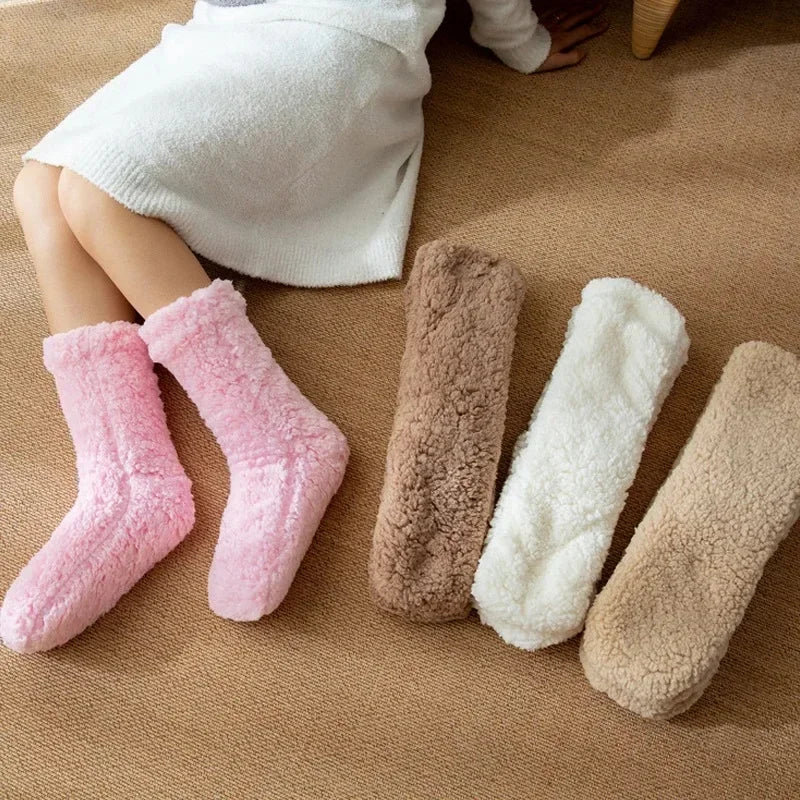 Fluffy Thermo Lounge Socks – Soft Warm Plush House Socks for Winter Comfort