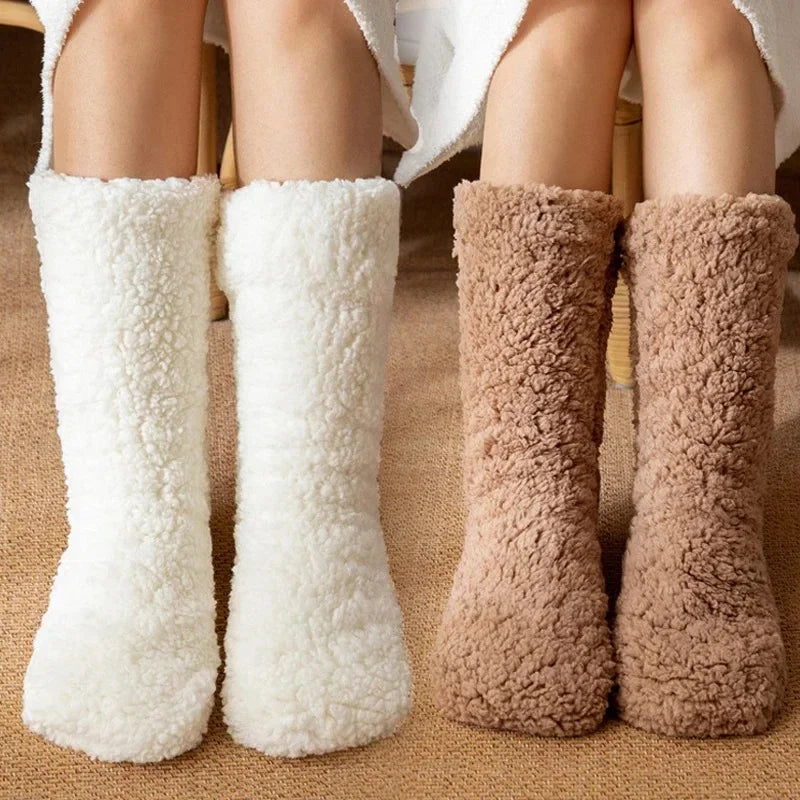 Fluffy Thermo Lounge Socks – Soft Warm Plush House Socks for Winter Comfort