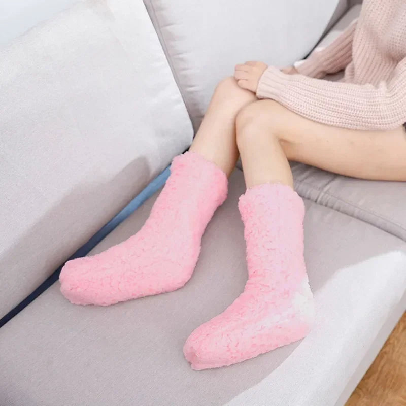 Fluffy Thermo Lounge Socks – Soft Warm Plush House Socks for Winter Comfort