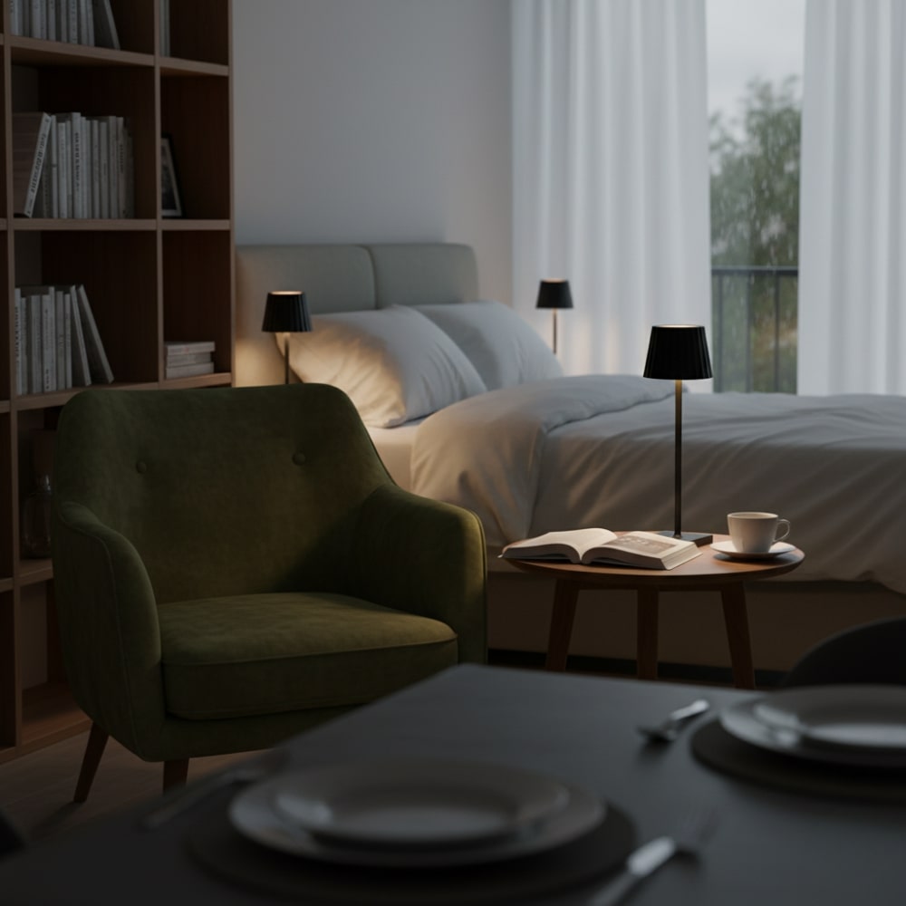 Wireless table lamp | Lamp for the living room | Modern rechargeable table lamp | VelaLume