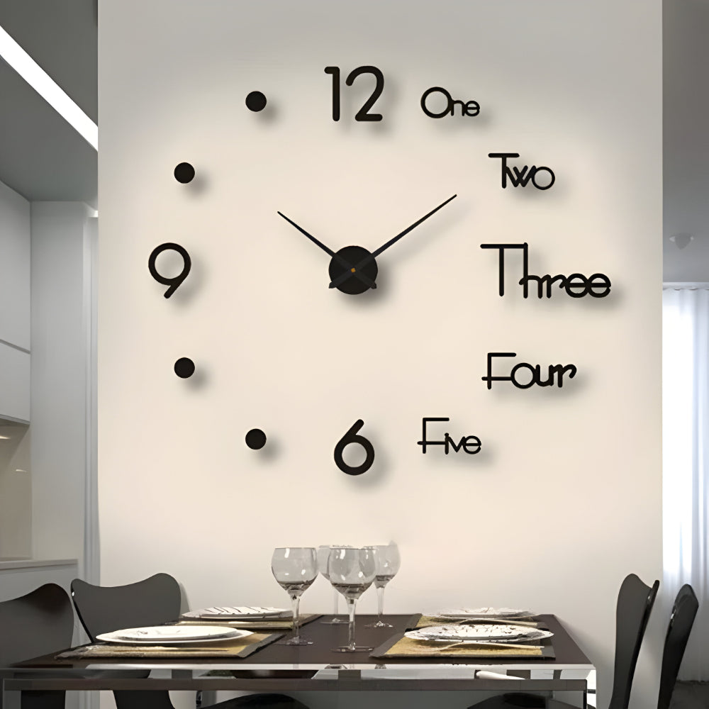 Moderne DIY Wanduhr mit großen Zahlen