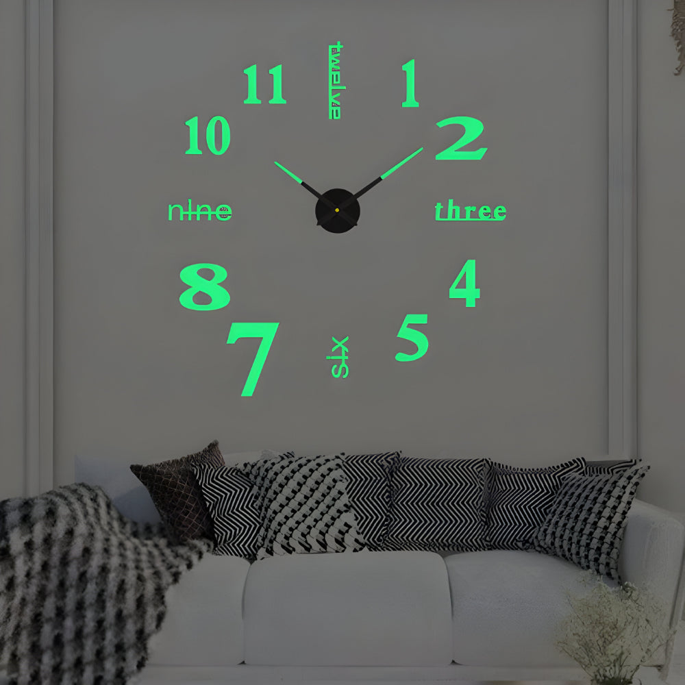Moderne DIY Wanduhr mit großen Zahlen