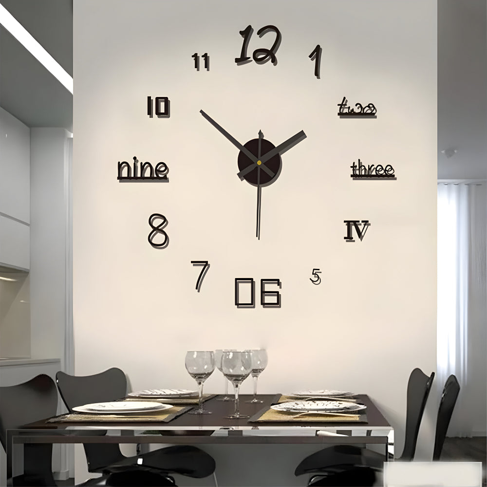 Moderne DIY Wanduhr mit großen Zahlen