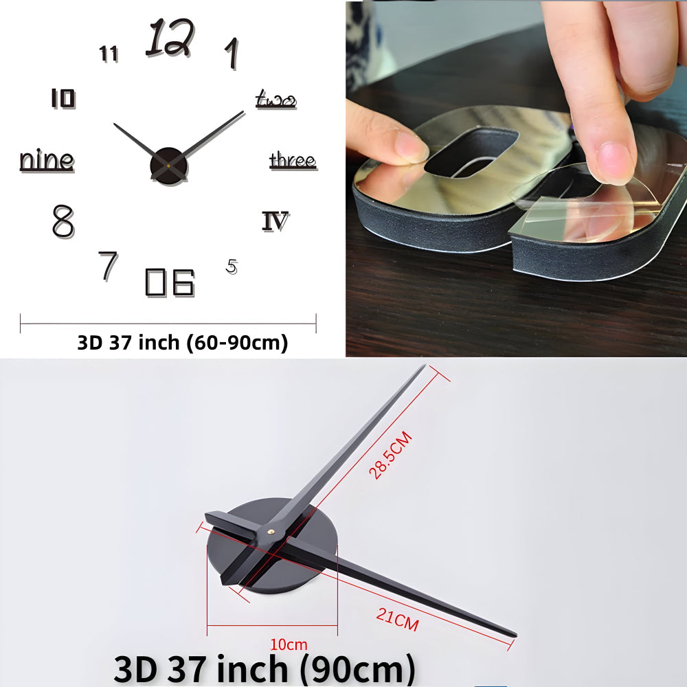 Moderne DIY Wanduhr mit großen Zahlen