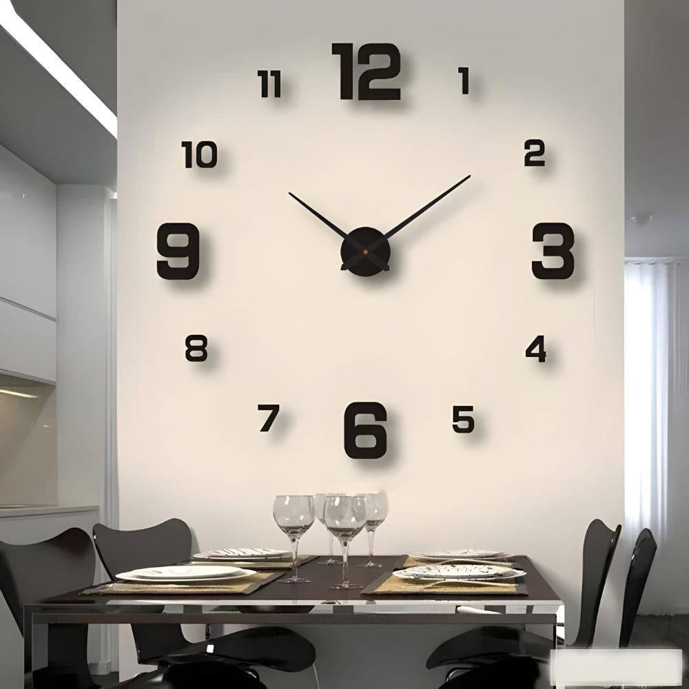 Moderne DIY Wanduhr mit großen Zahlen
