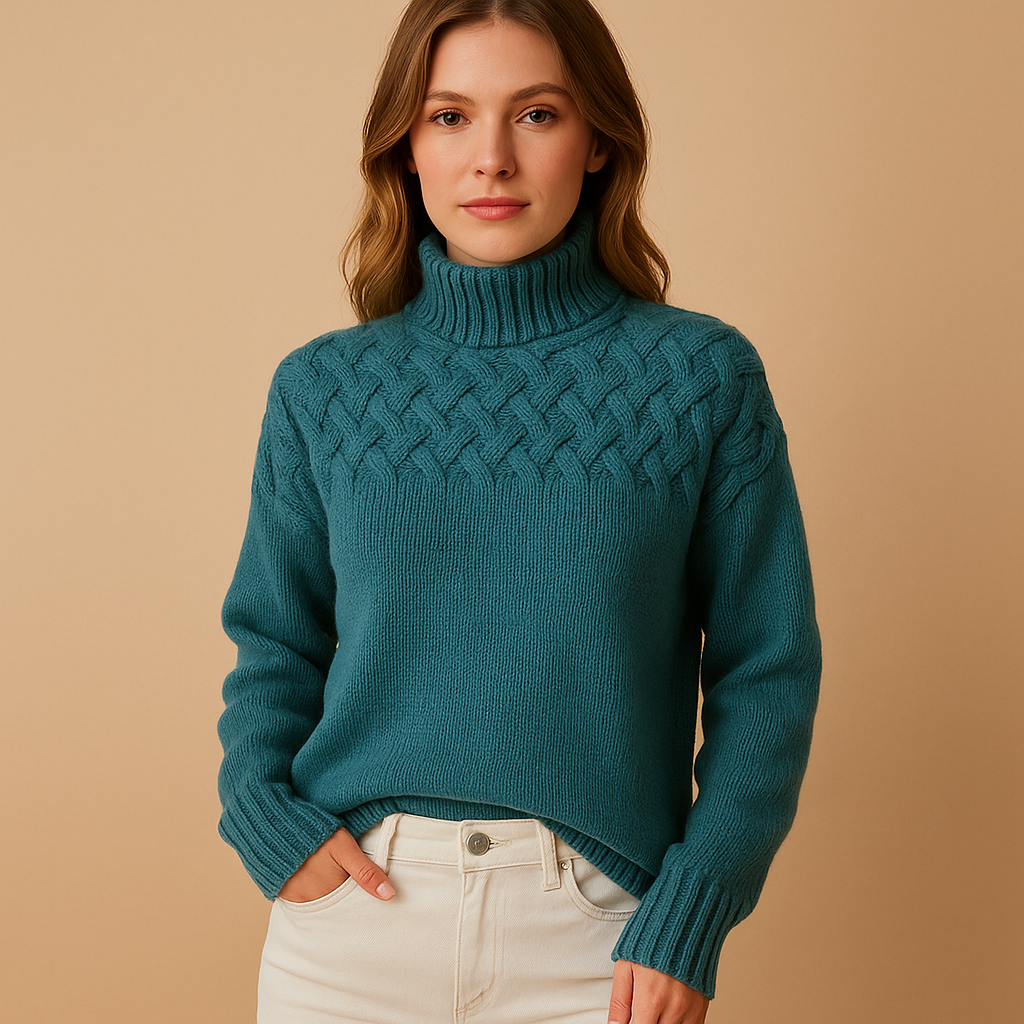 Damen Strickrollkragenpullover mit weicher Textur