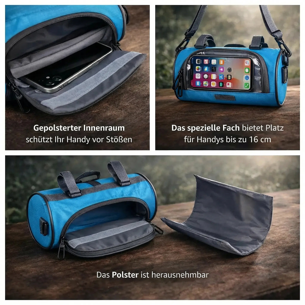 Handlebar Bag for Bicycle | Waterproof Bike Bag with Touchscreen | Tourix