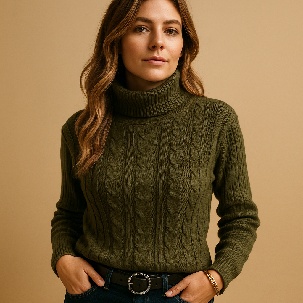 Damen Leichter Rollkragenpullover – Weiches Strickoberteil