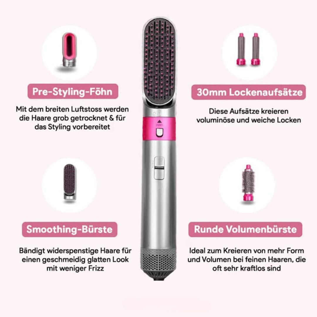 5 in 1 Lockenstab | Haartrockner, Glätteisen und Welleneisen in 1 | Hairstyler | Stylora