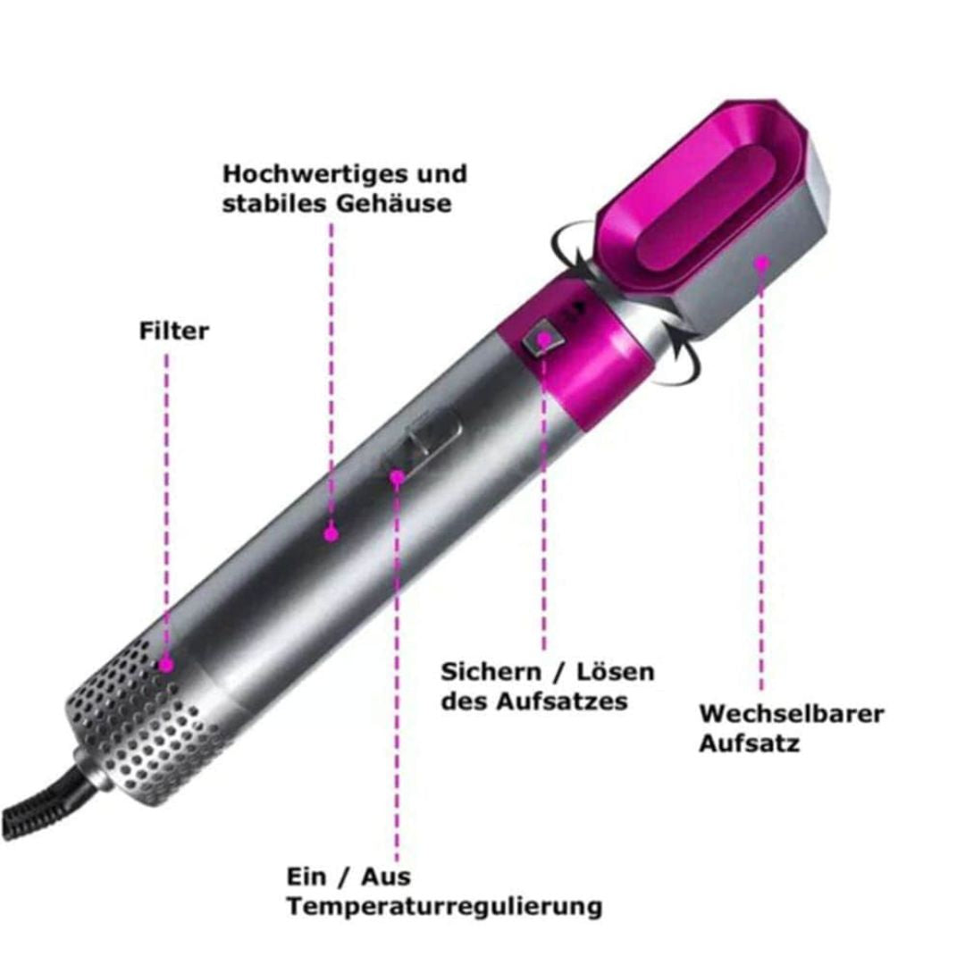 5 in 1 Lockenstab | Haartrockner, Glätteisen und Welleneisen in 1 | Hairstyler | Stylora