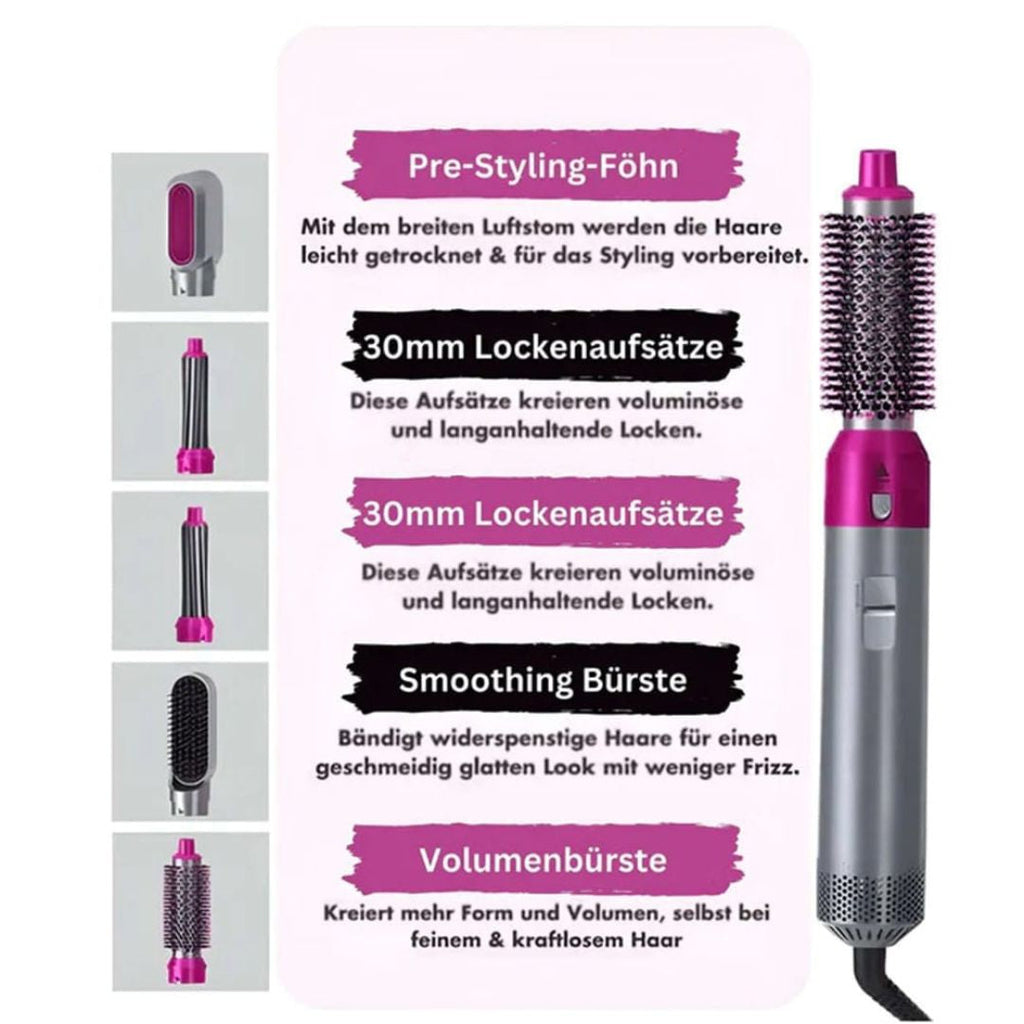 5 in 1 Lockenstab | Haartrockner, Glätteisen und Welleneisen in 1 | Hairstyler | Stylora