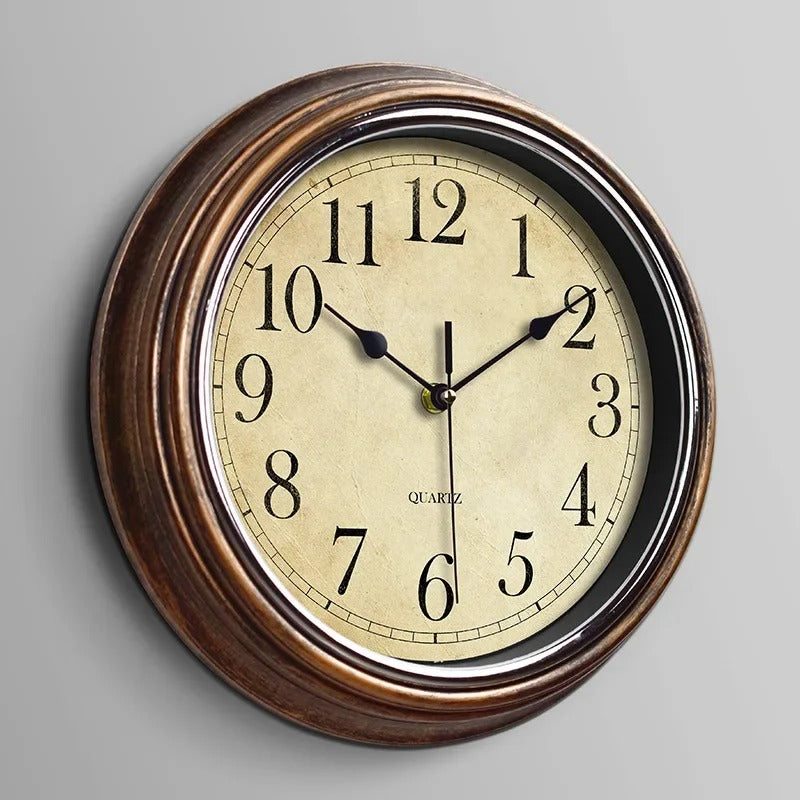 HoutTijd Classic Wall Clock – Stylish Wooden Clock with Silent Movement