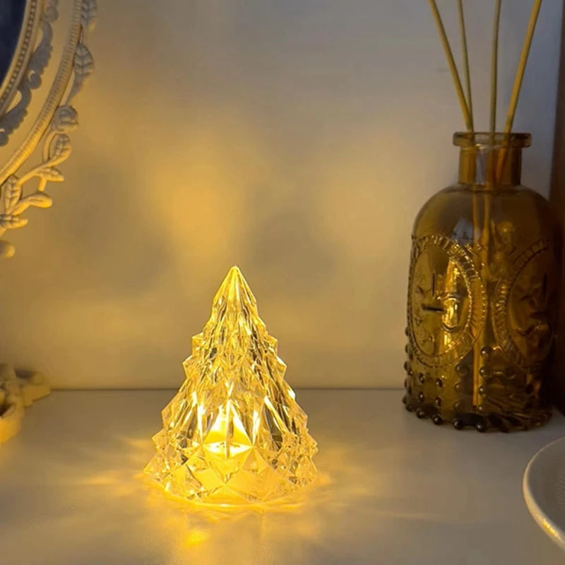 Mini Christmas Tree made of Crystal | Illuminated Christmas Decoration | Crystal Tree (5 Pieces)