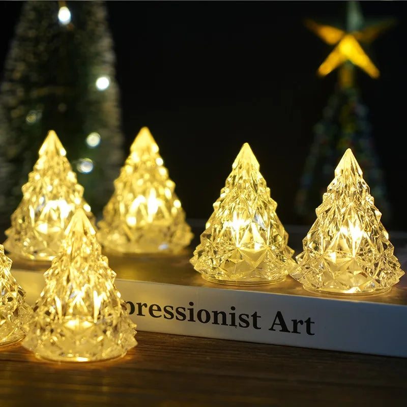 Mini Christmas Tree made of Crystal | Illuminated Christmas Decoration | Crystal Tree (5 Pieces)