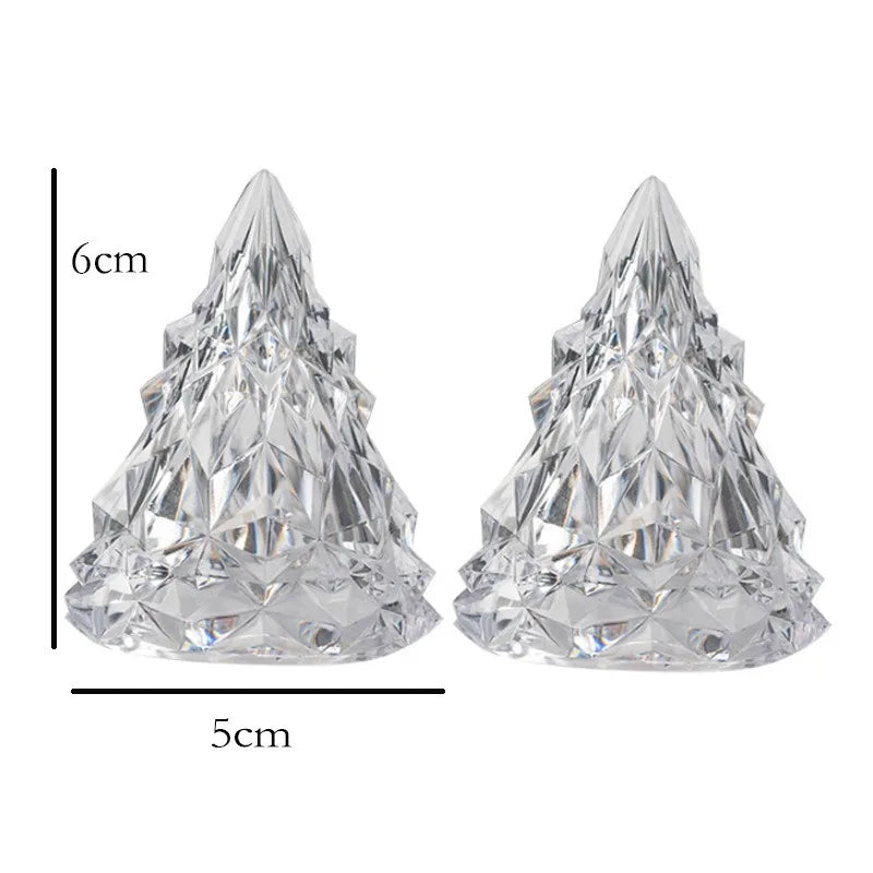 Mini Christmas Tree made of Crystal | Illuminated Christmas Decoration | Crystal Tree (5 Pieces)