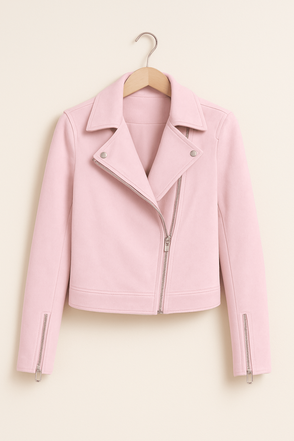 Kurtka motocyklowa w wyglądzie zamszu dla kobiet | Fajna i elegancka