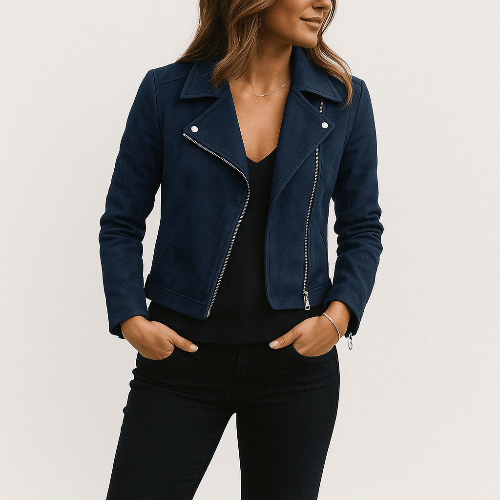 Wildleder-Look Bikerjacke für Frauen | Cool & Elegant