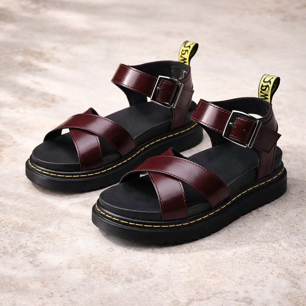 Orthopedic platform sandals for women made of leather | Ravellea