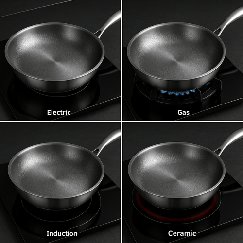 Pan for Induction & Gas | Uncoated Titanium Pan | Bratix