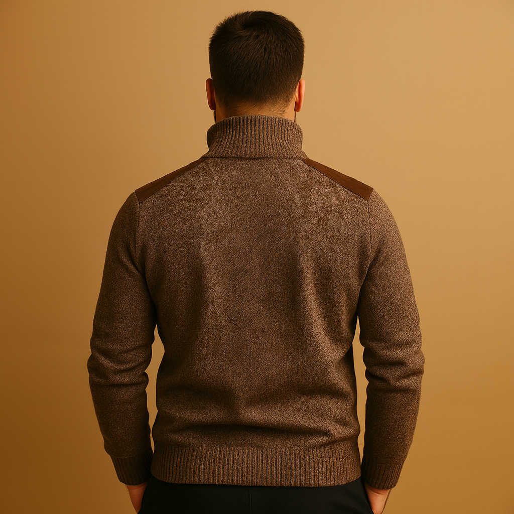 Pull homme à demi-zip avec col et poche poitrine – Chaud et polyvalent