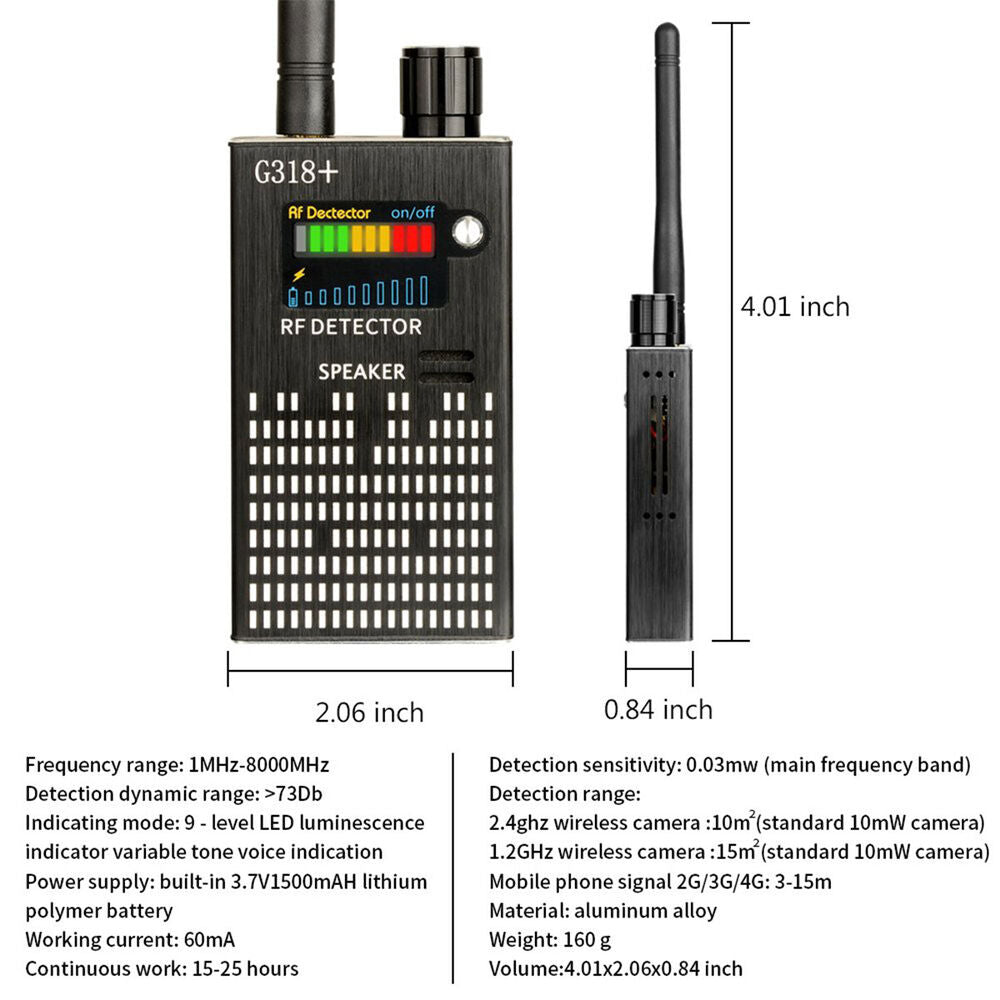 Ripob | Spy Signal Detector, RF Detector, Hidden Camera, Laser Lens, GSM-GPS Device Finder