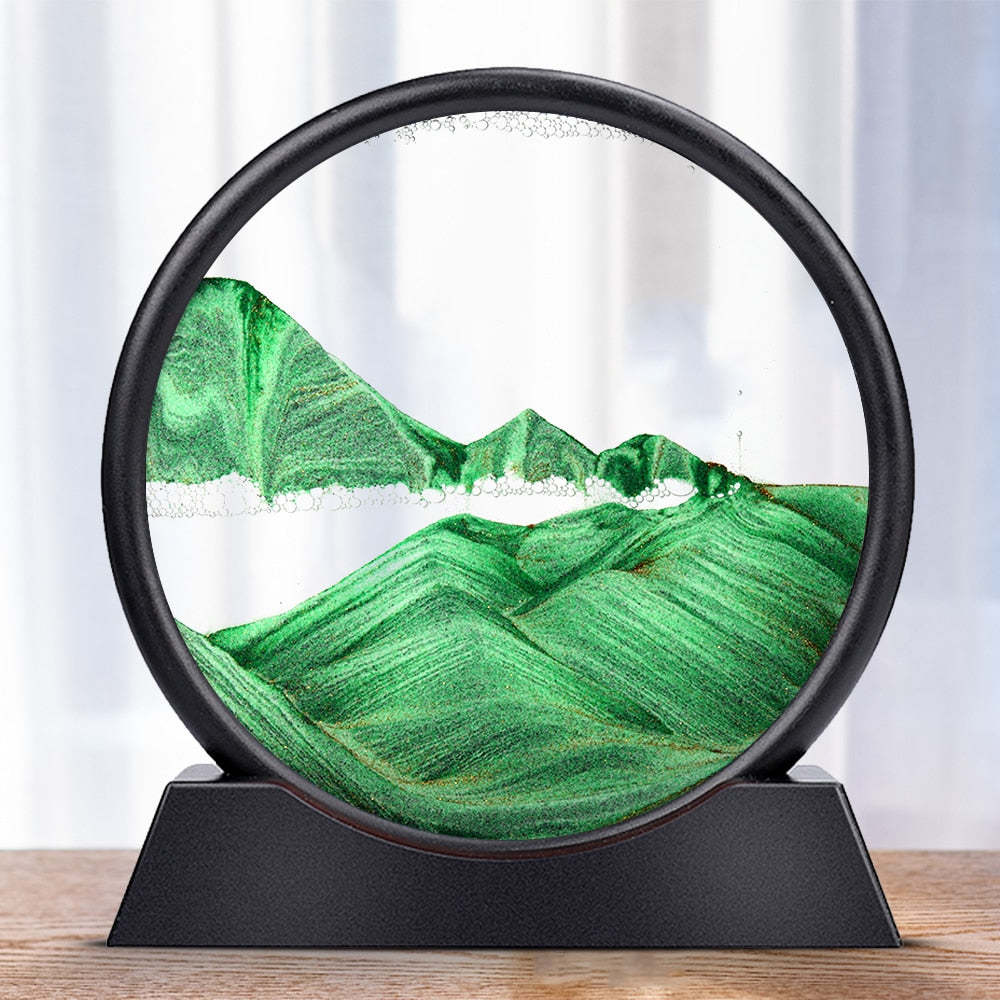 3D Moving Sand Art - Soothing Glass Decoration for Every Room