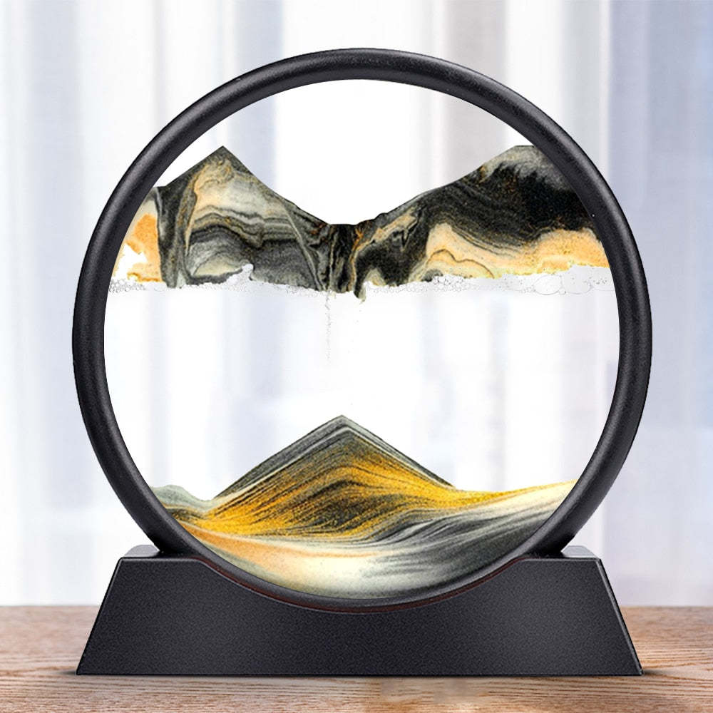 3D Moving Sand Art - Soothing Glass Decoration for Every Room