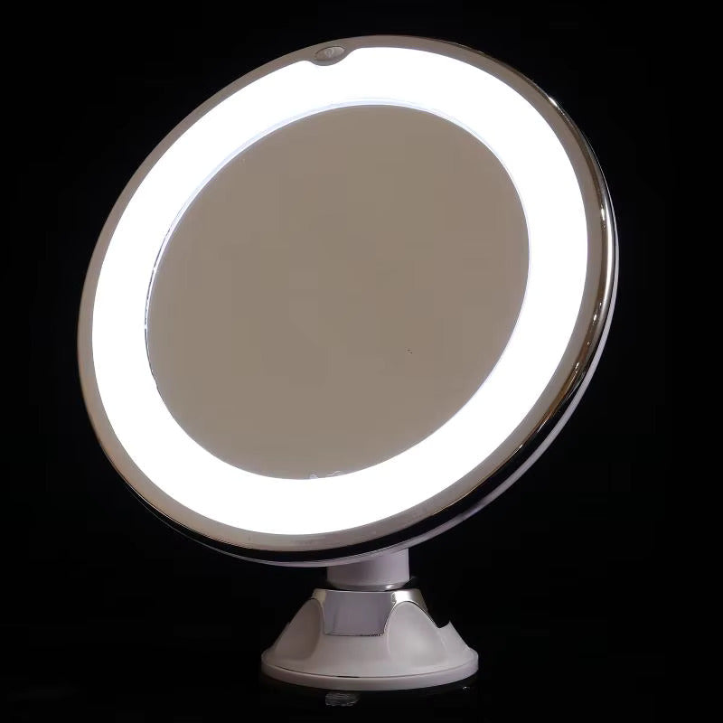 Makeup-Spiegel mit Licht und 10-facher Vergrößerung | Beleuchteter LED-Rundspiegel | Kosmetix