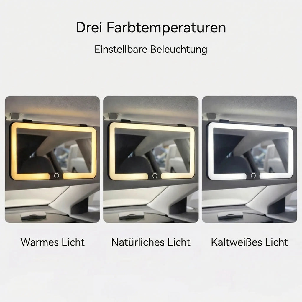 Makeup mirror with light for the car | Illuminated cosmetic mirror | GlowVisor
