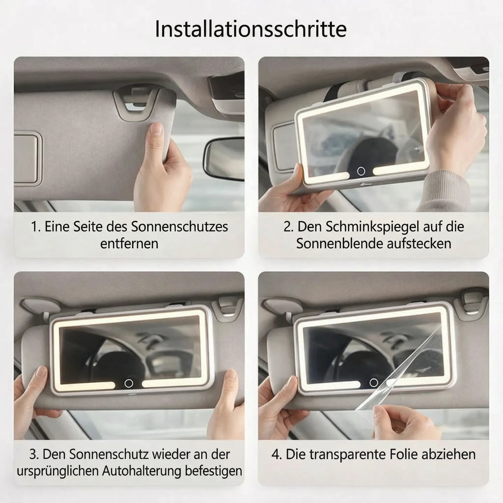 Makeup mirror with light for the car | Illuminated cosmetic mirror | GlowVisor