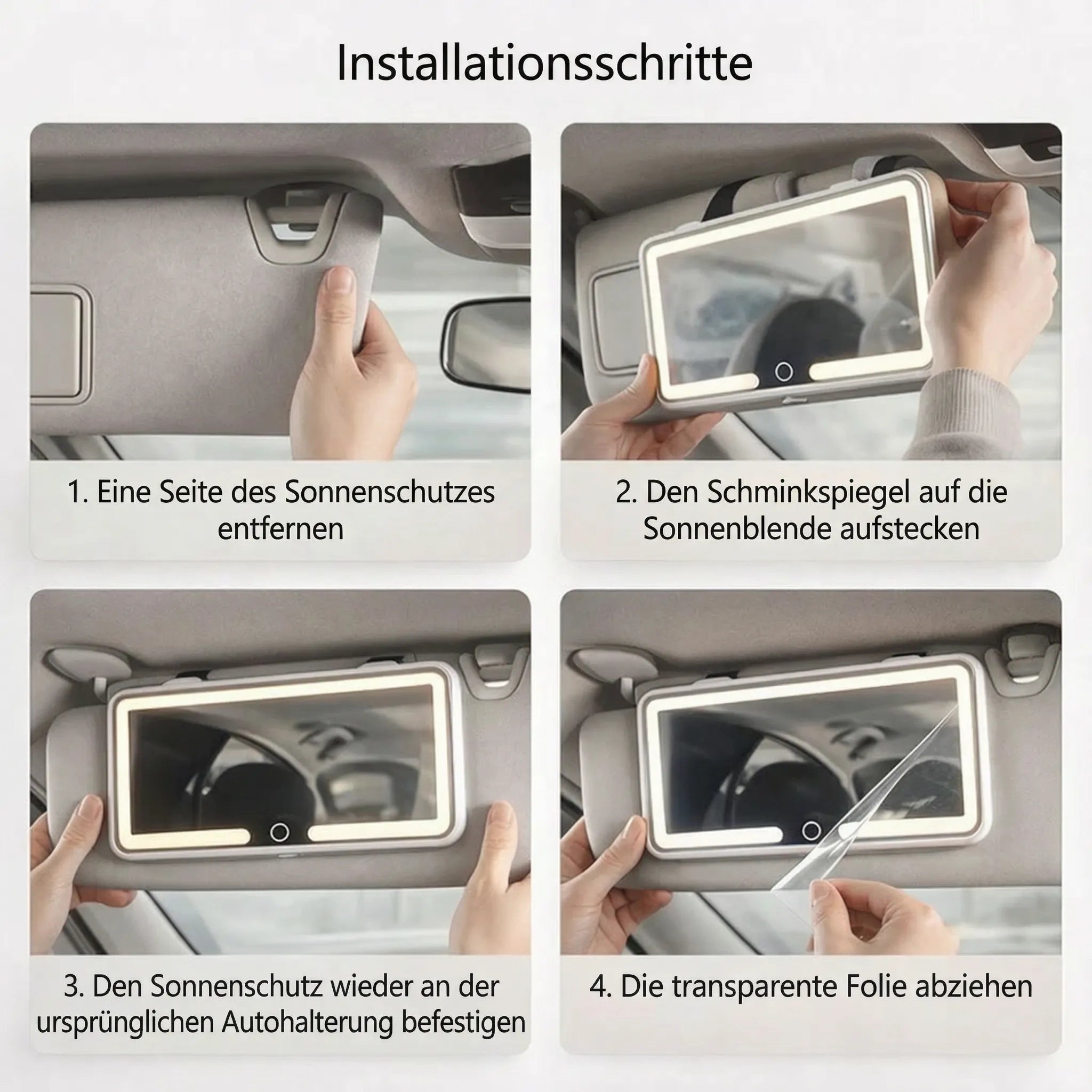 Makeup mirror with light for the car | Illuminated cosmetic mirror | GlowVisor