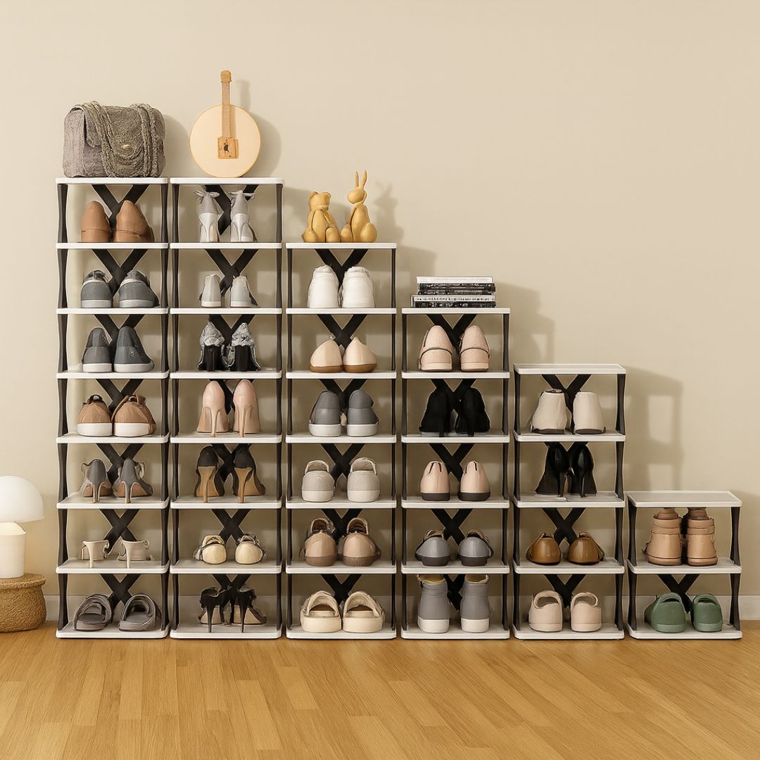 Schmaler Schuhregal | Schlanke Schuhaufbewahrung | Hoch und platzsparend | ShoeTower