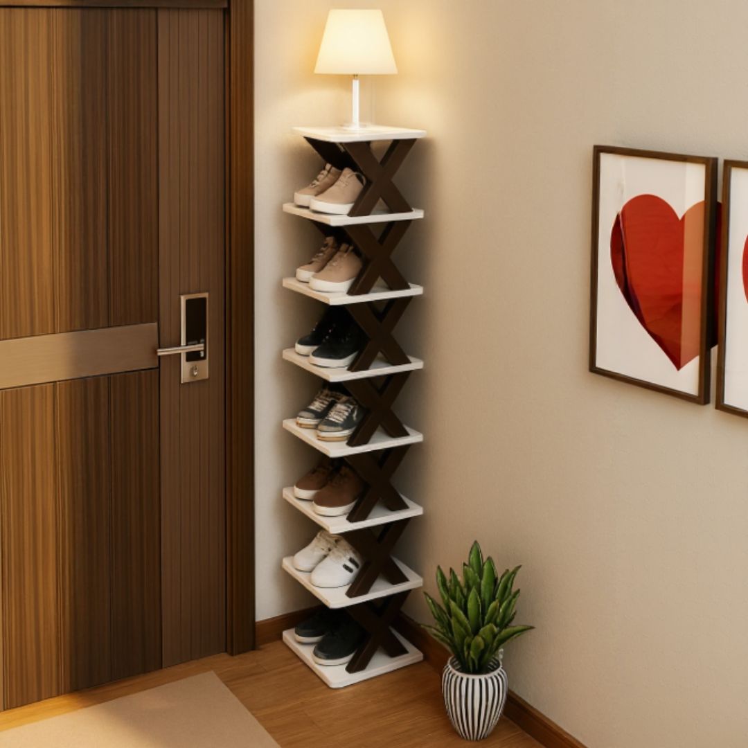 Schmaler Schuhregal | Schlanke Schuhaufbewahrung | Hoch und platzsparend | ShoeTower