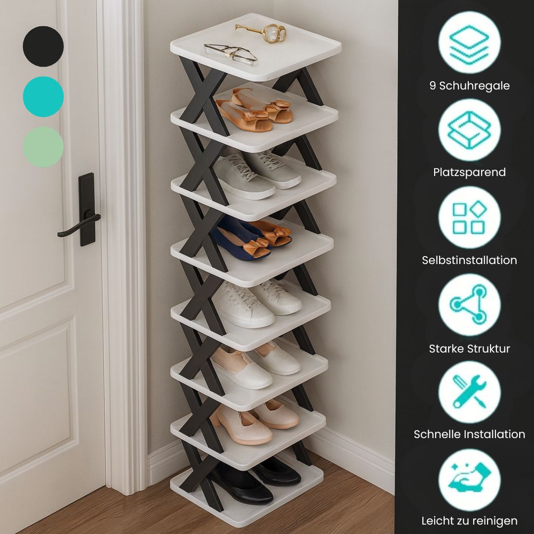 Schmaler Schuhregal | Schlanke Schuhaufbewahrung | Hoch und platzsparend | ShoeTower