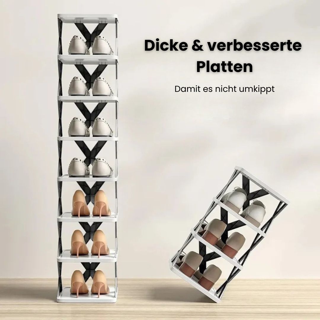 Schmaler Schuhregal | Schlanke Schuhaufbewahrung | Hoch und platzsparend | ShoeTower