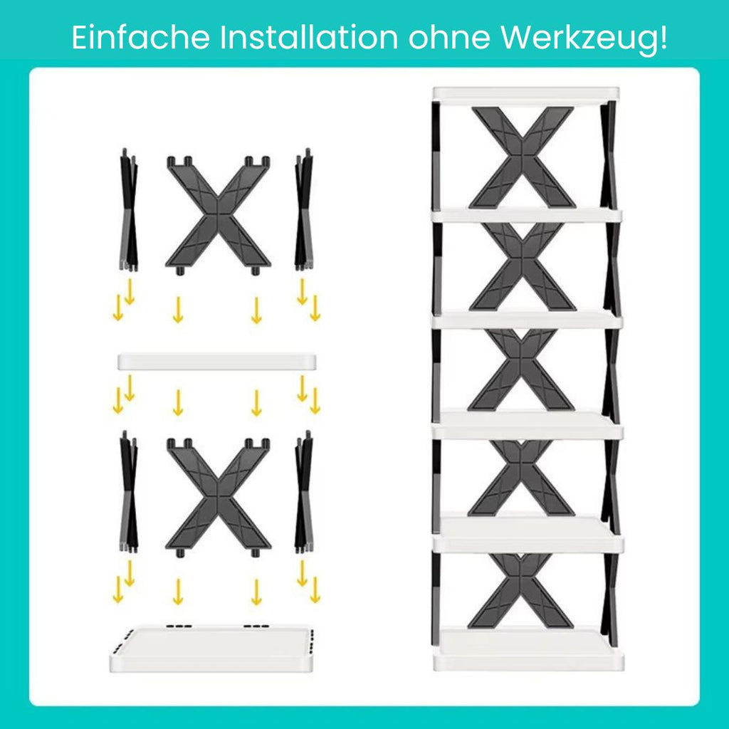 Schmaler Schuhregal | Schlanke Schuhaufbewahrung | Hoch und platzsparend | ShoeTower
