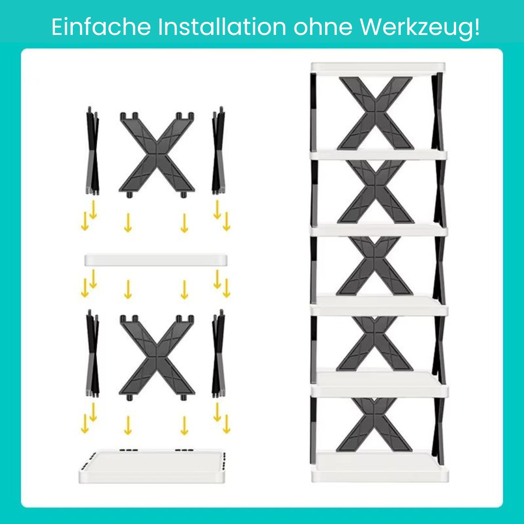 Schmaler Schuhregal | Schlanke Schuhaufbewahrung | Hoch und platzsparend | ShoeTower