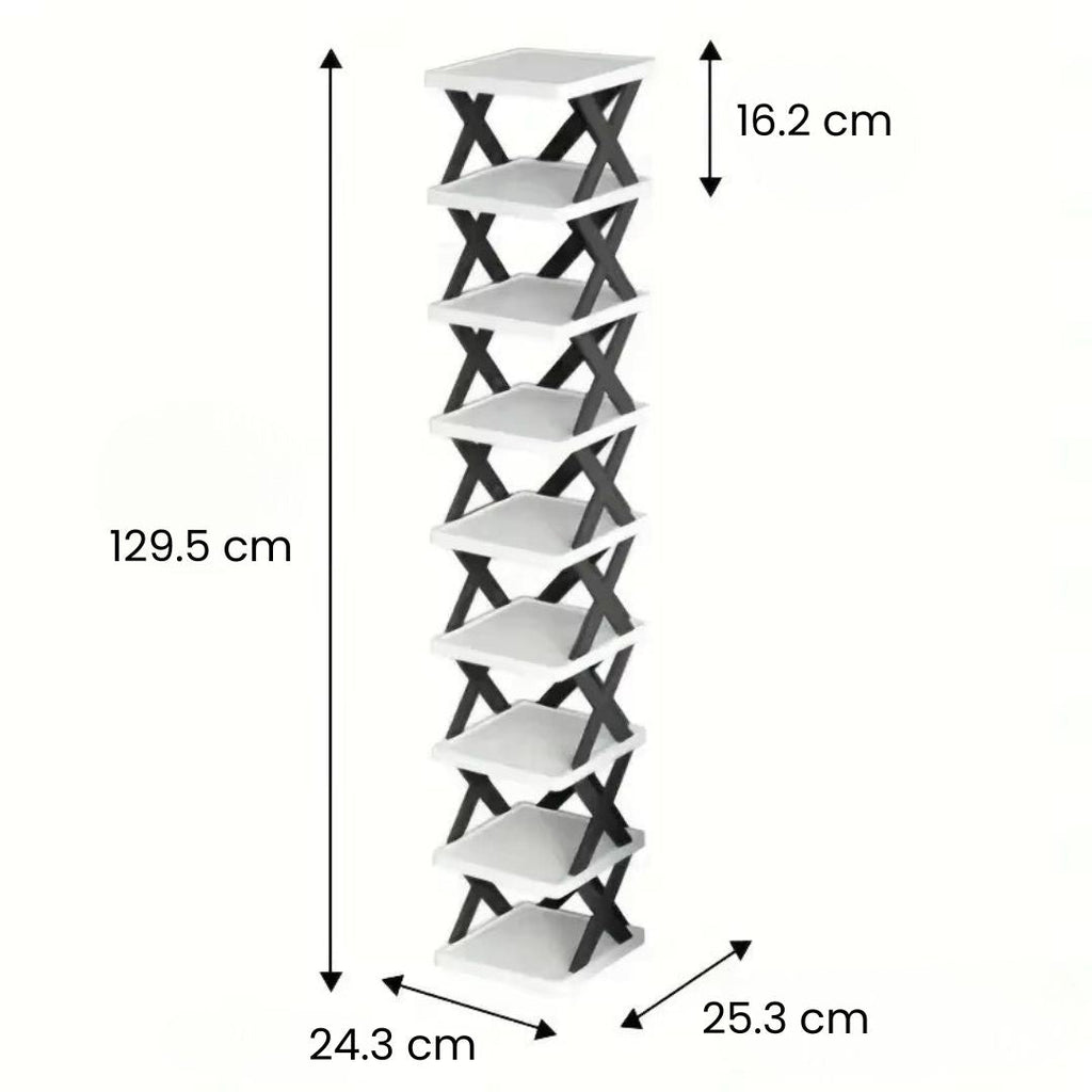 Schmaler Schuhregal | Schlanke Schuhaufbewahrung | Hoch und platzsparend | ShoeTower