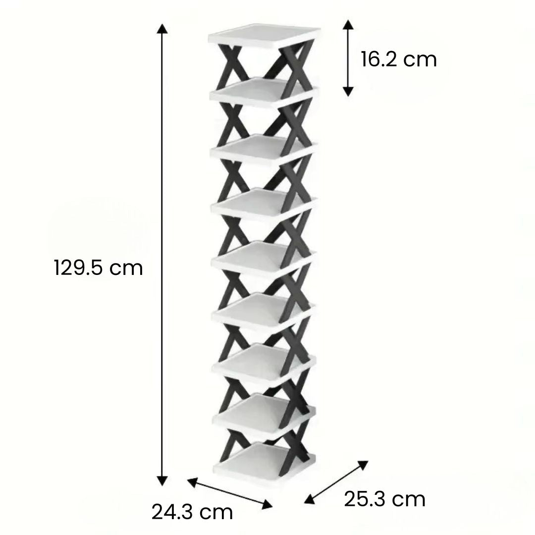 Schmaler Schuhregal | Schlanke Schuhaufbewahrung | Hoch und platzsparend | ShoeTower