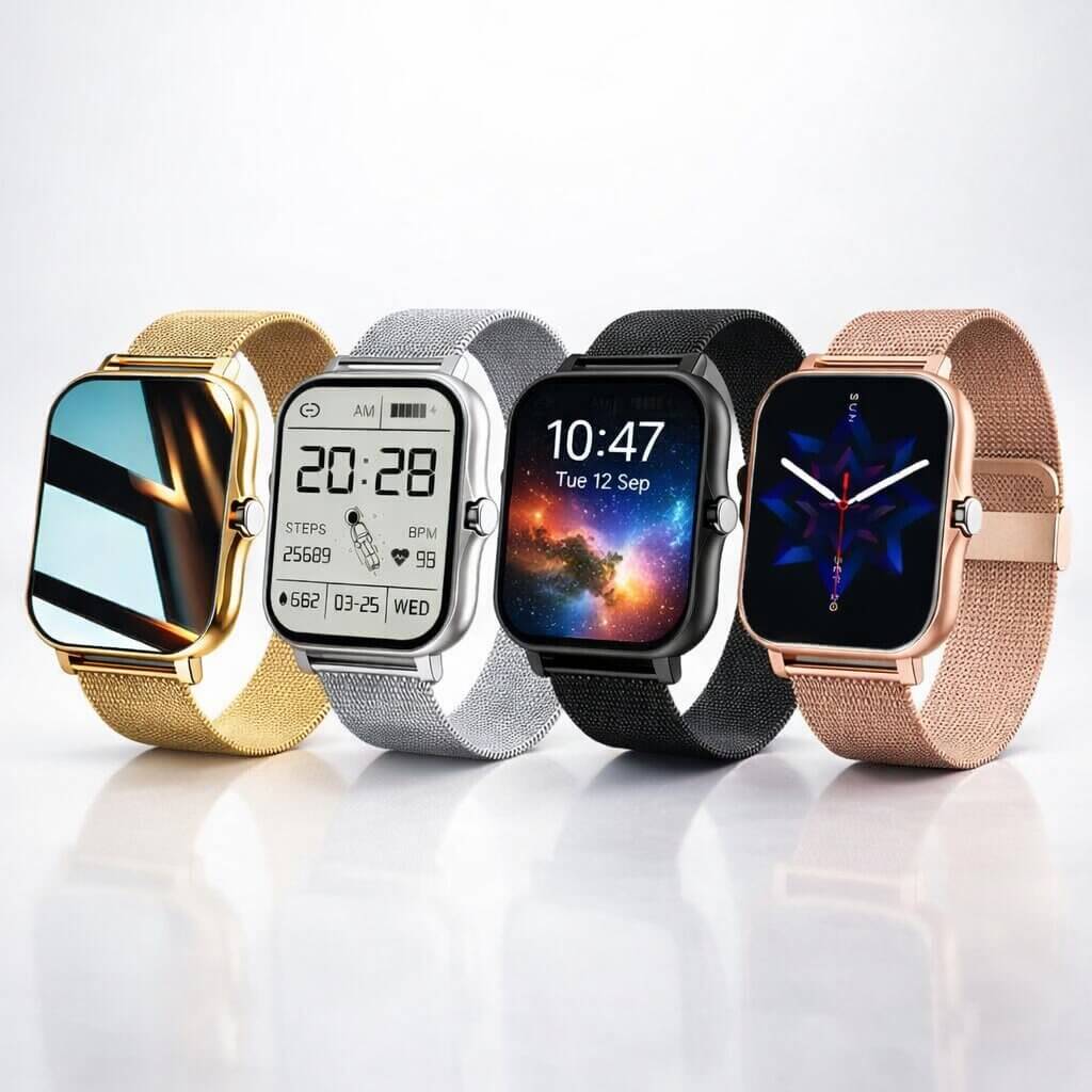 Smartwatch für Männer & Frauen | Fitness Tracker mit Herzfrequenzmonitor | Digitale Uhr | Velunor