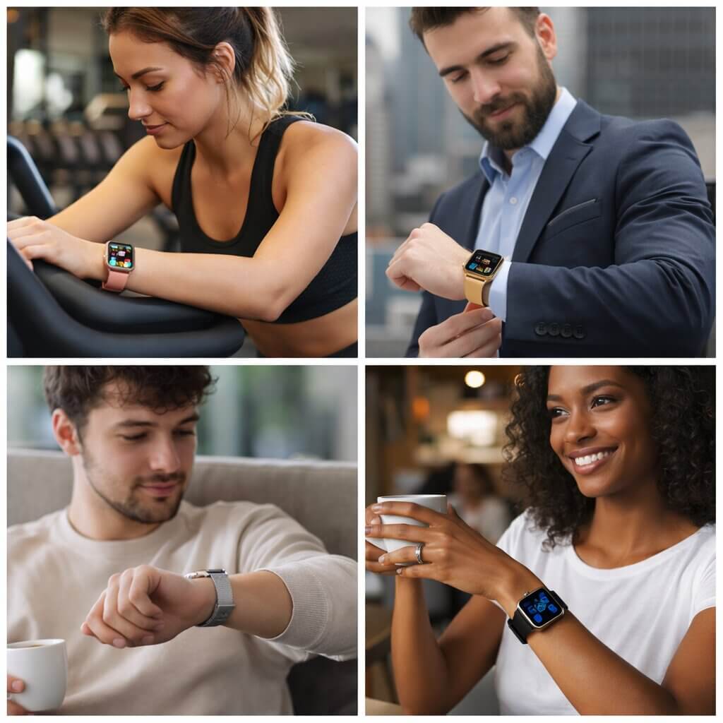 Smartwatch für Männer & Frauen | Fitness Tracker mit Herzfrequenzmonitor | Digitale Uhr | Velunor