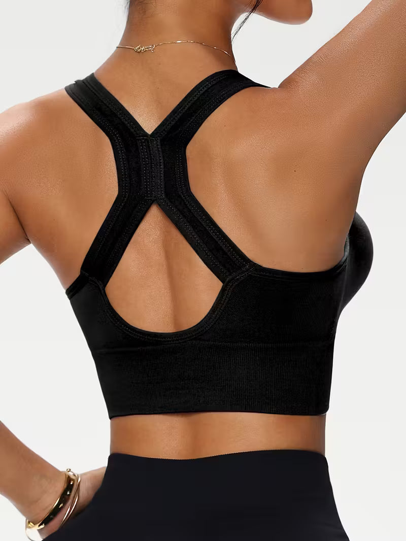 Sports bra with zipper without underwire for women | Push-up bra | Zentiva