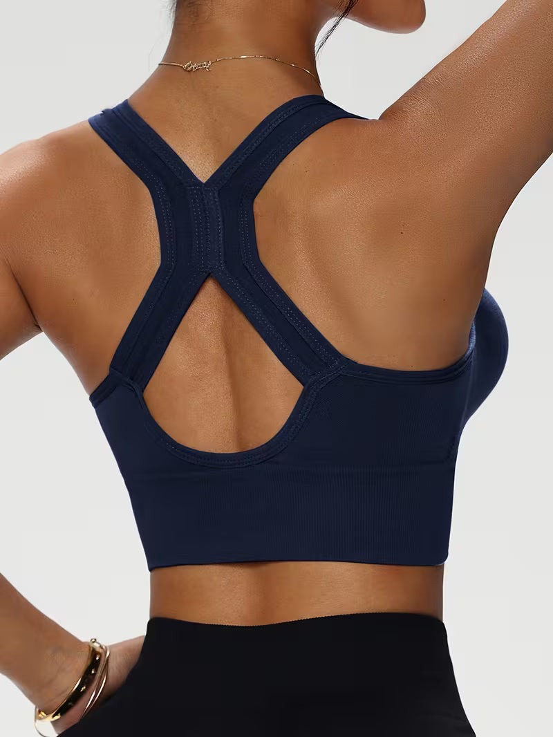 Sports bra with zipper without underwire for women | Push-up bra | Zentiva