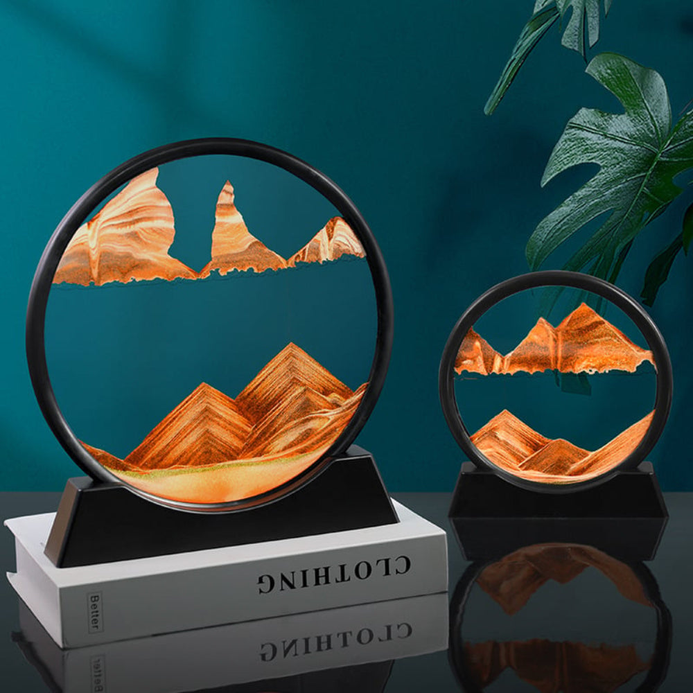 3D Moving Sand Art - Soothing Glass Decoration for Every Room